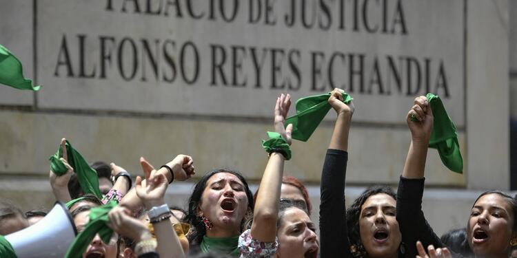 Protesta a favor del aborto en Colombia