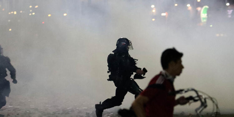 ENFRENTAMIENTOS ENTRE MANIFESTANTES Y POLICIA DEL ESMAD EN SOACHA
