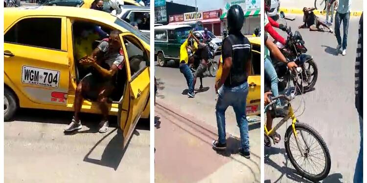 El hombre salió mal librado mientras que el taxista debió pagar la lavada del carro