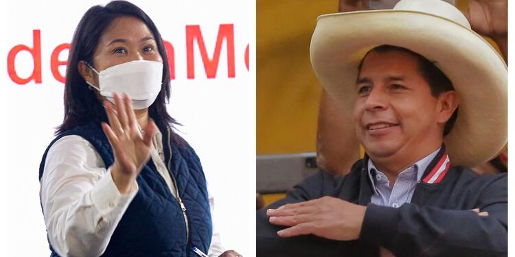 Keiko Fujimori y Pedro Castillo se disputan la Presidencia de Perú