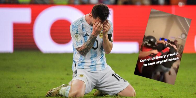 argentina futbol: domiciliario en celebración