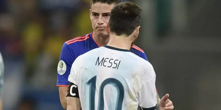 James Rodríguez y Lionel Messi