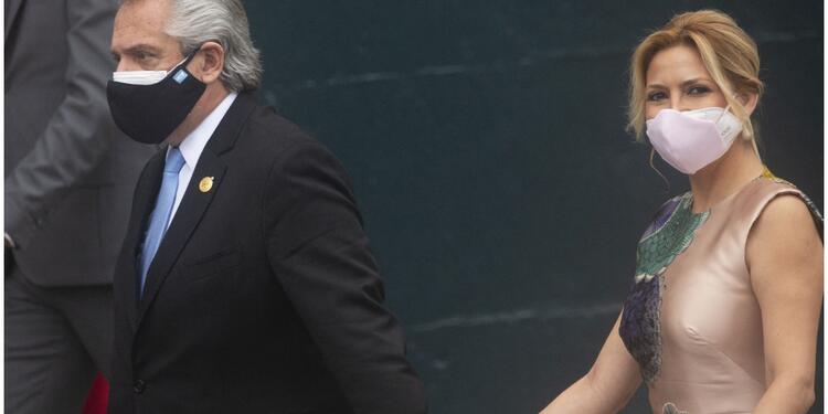 Presidente Alberto Fernández y su esposa Fabiola Yáñez.