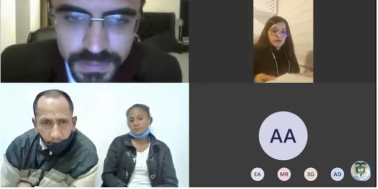Audiencia de legalización de la reciente captura de Carolina Galván (mamá de Sara Sofía) y de Nilson Díaz, su compañero sentimental.