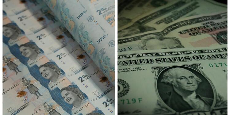 Peso colombiano devaluado frente al dólar