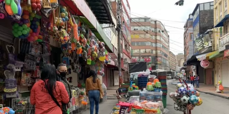 Sector comercial de San Victorino, en el centro de Bogotá