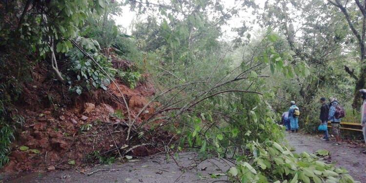 Derrumbes ocasionados por las fuertes lluvias en Antioquia.