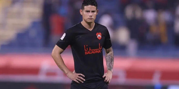 James Rodríguez, con la camiseta del Al Rayyan James Rodríguez, Al Rayyan