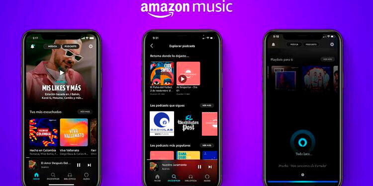 Interfaz de Amazon Music Amazon Music, plataforma de streaming de música