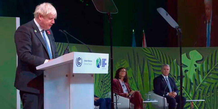 Boris Jhonson en el COP26 Boris Jhonson se pronuncia en el COP26