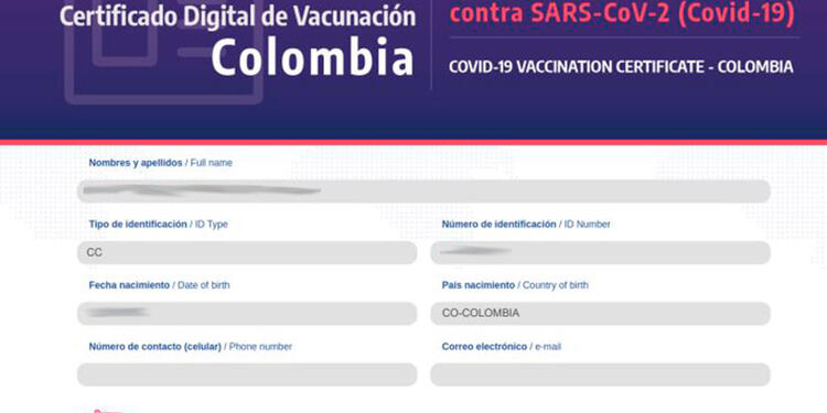 Así luce el certificado digital de vacunación Certificado digital de vacunación