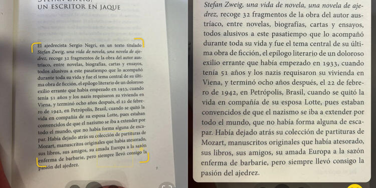 Digitalización de textos en Apple