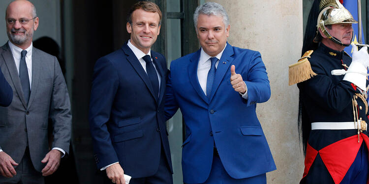Emmanuel Macron junto a Iván Duque Emmanuel Macron junto a Iván Duque