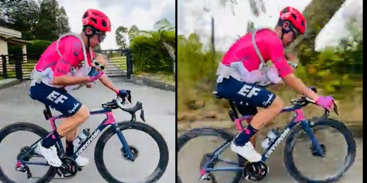 Rigoberto Urán junto a su hija, Carlota Rigoberto Urán junto a su hija