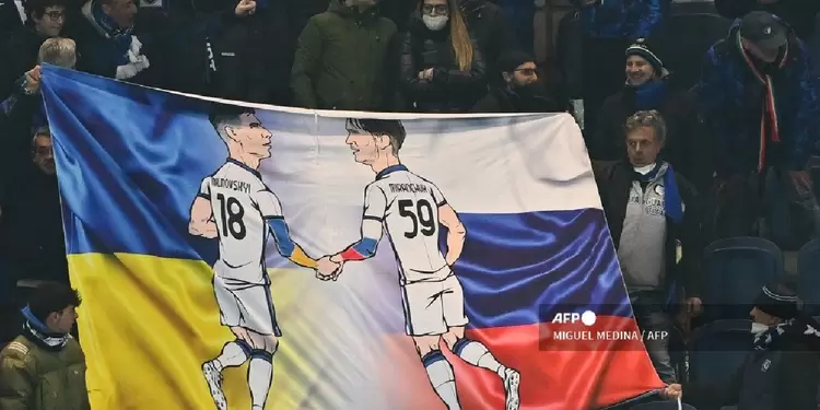 Banderas en contra de la guerra Rusia - Ucrania