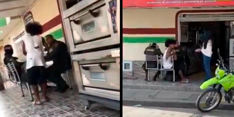 Policías defienden a reciclador ante intolerancia de una mujer Policías defienden a reciclador ante intolerancia de una mujer