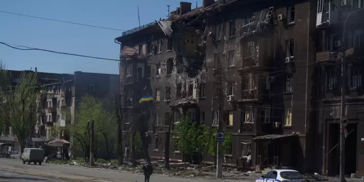 Edificios en Ucrania Edificios afectados en bombardeos rusos en Ucrania