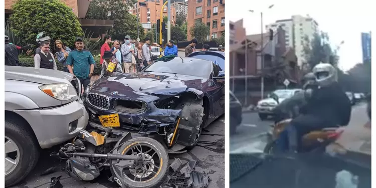 Robo en la calle 72 Robo en Bogotá en la calle 72 terminó en accidente múltiple