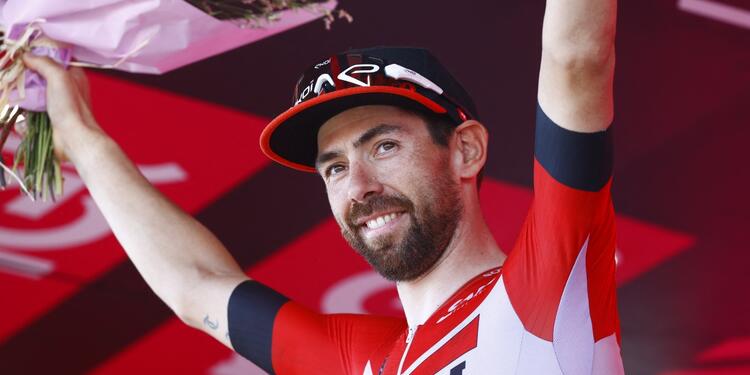 Thomas de Gendt Thomas de Gendt celebra al ganar la etapa 8 del Giro de Italia 2022