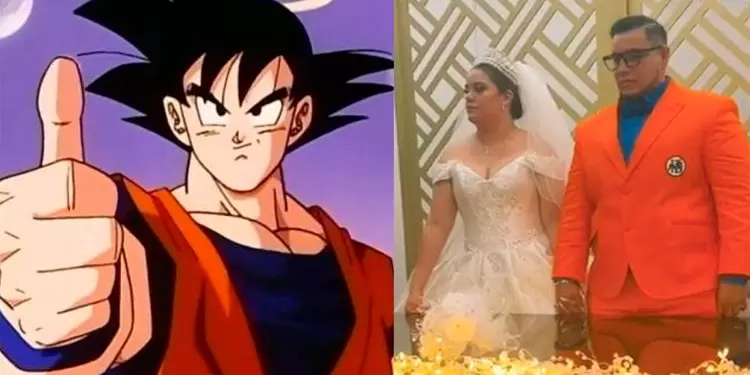 Hombre se casó usando el traje de Gokú