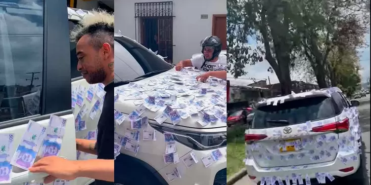 Influencer pasea por Popayán camioneta llena de billetes Influencer pasea por Popayán camioneta llena de billetes