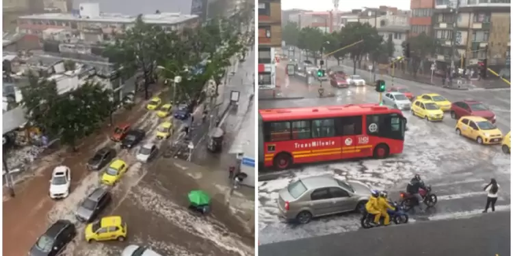 Lluvias en Bogotá hoy 10 de noviembre- calles inundadas Lluvias en Bogotá hoy 10 de noviembre- calles inundadas