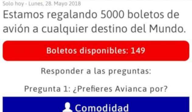El mensaje que circula en redes sociales sobre el que Avianca se pronunció El mensaje que circula en redes sociales sobre el que Avianca se pronunció