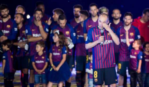 Andrés Iniesta en su despedida en el Camp Nou. Andrés Iniesta en su despedida en el Camp Nou.