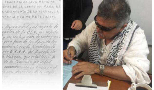 Jesús Santrich y su carta al padre Francisco de Roux / Colprensa y santrichlibre.org Jesús Santrich y su carta al padre Francisco de Roux / Colprensa y santrichlibre.org