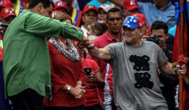 Nicolás Maduro y Diego Maradona el 17 de mayo pasado en Caracas Nicolás Maduro y Diego Maradona el 17 de mayo pasado en Caracas