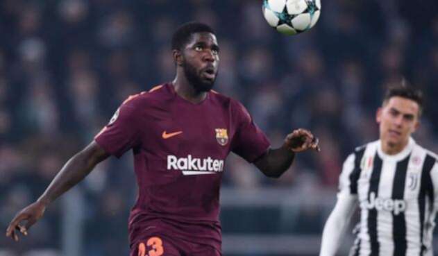 Samuel Umtiti en un partido contra Juventus Samuel Umtiti en un partido contra Juventus