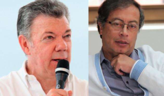 Juan Manuel Santos y Gustavo Petro Juan Manuel Santos y Gustavo Petro