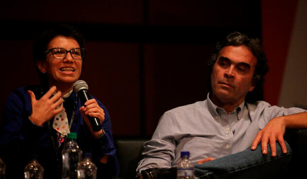 Claudia López y Sergio Fajardo en Bogotá, el 30 de abril de 2016 Claudia López y Sergio Fajardo en Bogotá, el 30 de abril de 2016