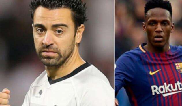Xavi Hernández y Yerry Mina Xavi Hernández y Yerry Mina