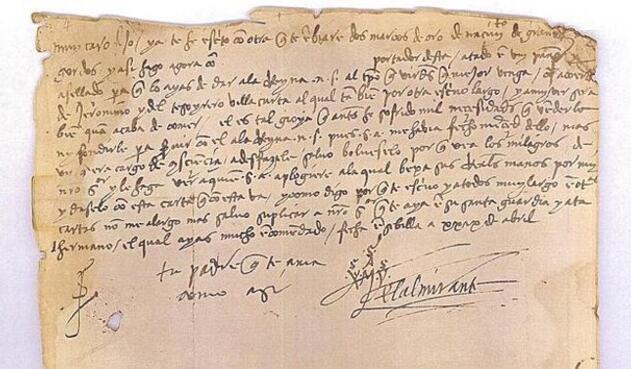 Carta Cristóbal Colón.
