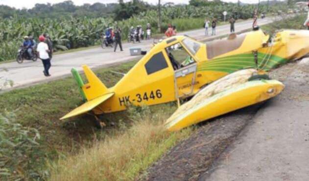 El avión accidentado