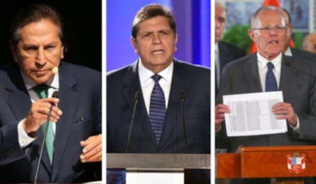 Los expresidentes Alejandro Toledo, Alan García y Pedro Pablo Kuczynski.