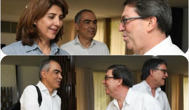 Canciller María Ángela Holguín y el alto comisionado Rodrigo Rivera en La Habana, Cuba Canciller María Ángela Holguín y el alto comisionado Rodrigo Rivera en La Habana, Cuba