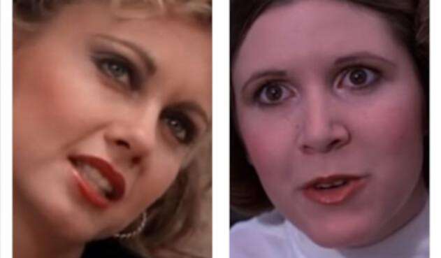 Carrie Fisher y 'Sandy', de Grease Carrie Fisher y 'Sandy' de Grease