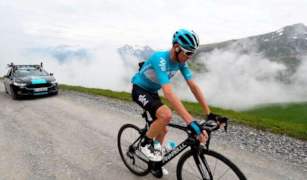 Chris Froome entrenando en Saint-Lary-Soulan (Francia)