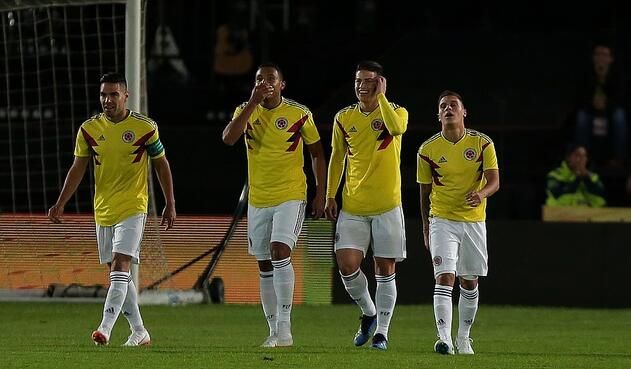 Falcao García, Luis Muriel, James Rodríguez y Juan Fernando Quintero, jugadores de la Selección Colombia Falcao García, Luis Muriel, James Rodríguez y Juan Fernando Quintero, jugadores de la Selección Colombia