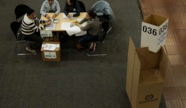 Elecciones presidenciales primera vuelta 2018. Puesto de votación Corferias, en Bogotá