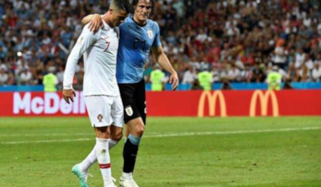 Edinson Cavani y Cristiano Ronaldo