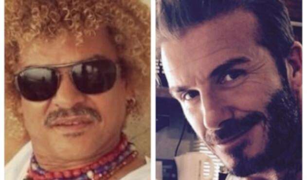 David Beckham y el Pibe Valderrama