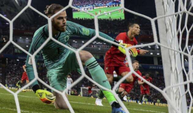 David De Gea y Cristiano Ronaldo en el encuentro España vs Portugal