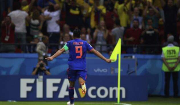 Falcao celebrando su primer gol en una Copa del Mundo Falcao celebrando su primer gol en una Copa del Mundo
