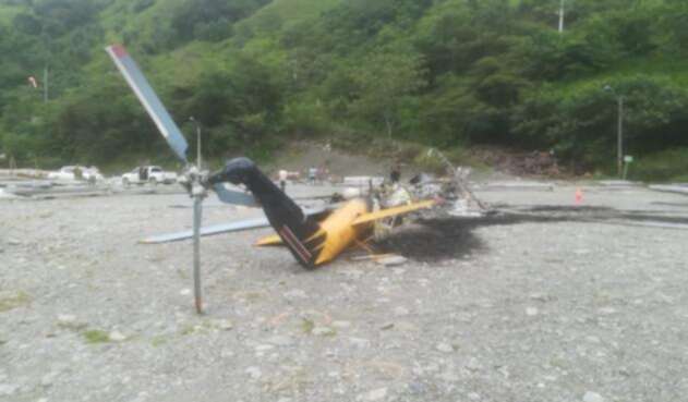 Helicóptero incinerado
