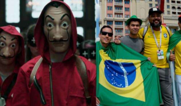 Hinchas Brasil y la 'casa de papel' Hinchas Brasil y la 'casa de papel'