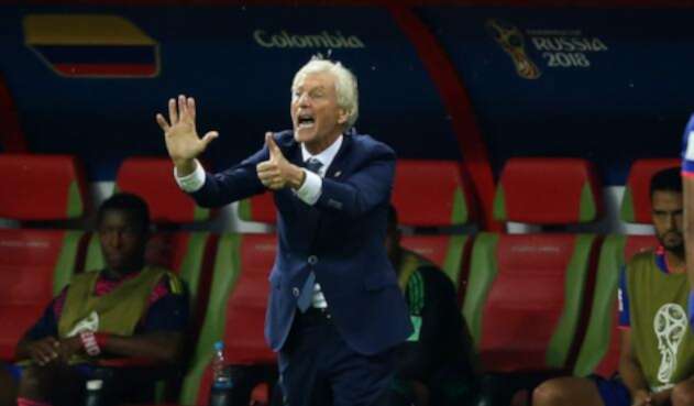 José Pékerman en el juego entre Colombia y Polonia en Rusia 2018