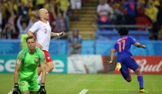 Cuadrado salió a celebrar su gol Cuadrado salió a celebrar su gol